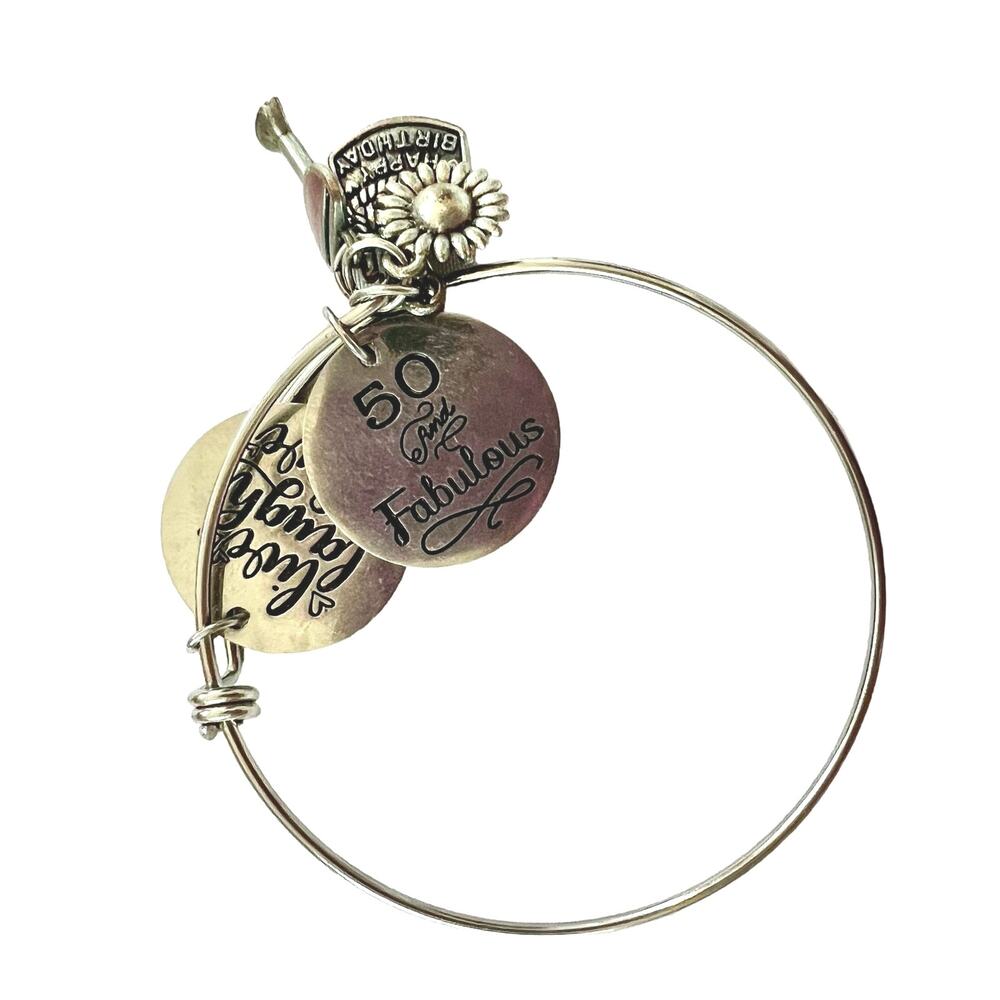 50th birthday charm bracelet NWOT